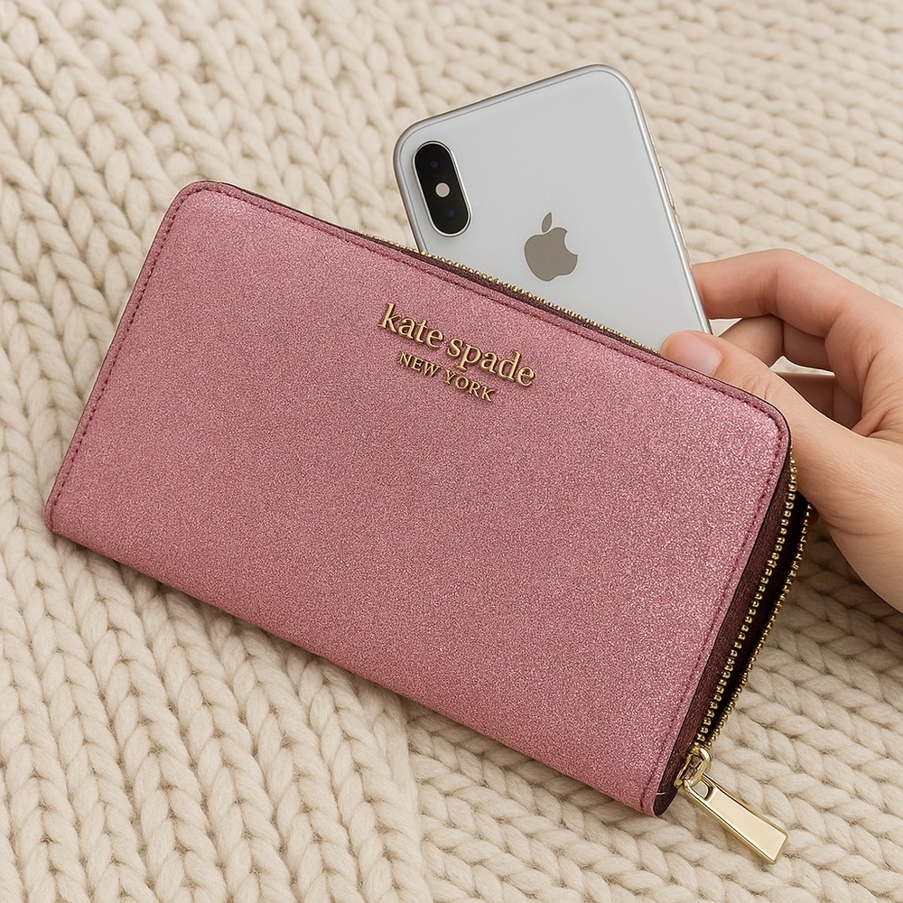 Kate Spade Keaton Dark Magenta PVC Wristlet K6202 NWT